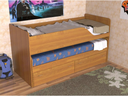 Детская выдвижная двухъярусная кровать Дуэт-2 («Славмебель»)
